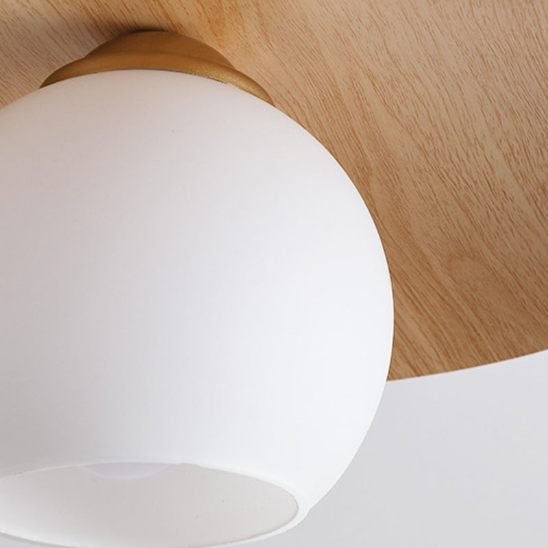 Modernism Glass Shaded Ceiling Light Globe Flush Mount Lighting for Hallway