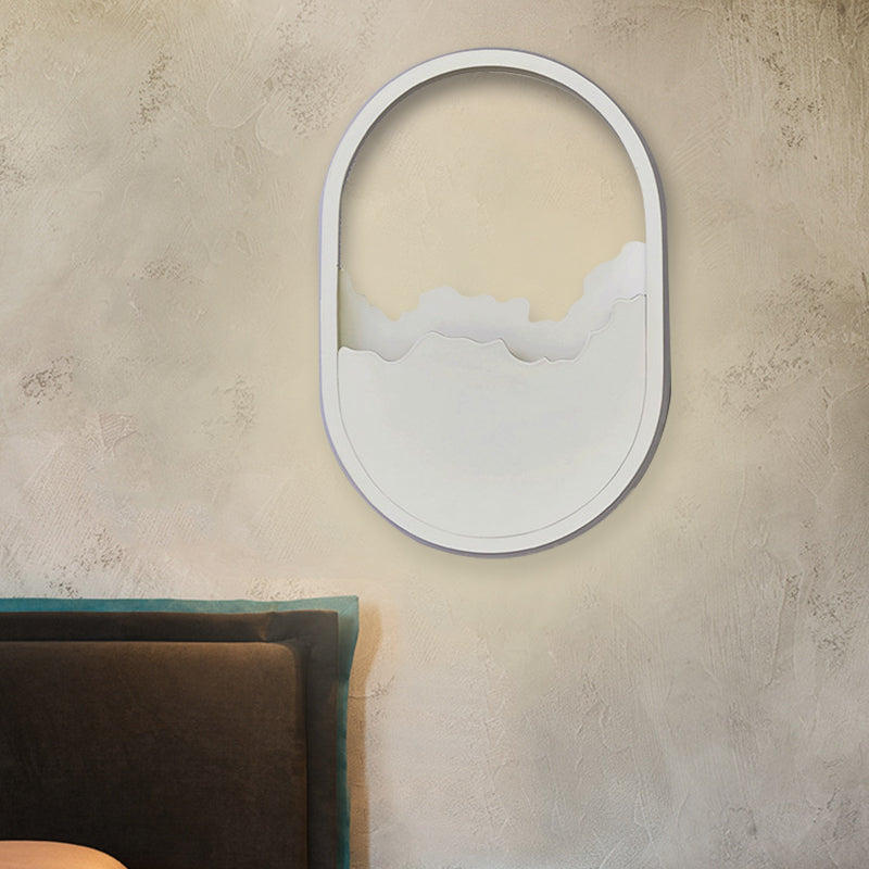 Aluminium Ovale Mury Gicce Light moderne LED White White White Wall Wall Design Cracked in chaud / White / Natural Light