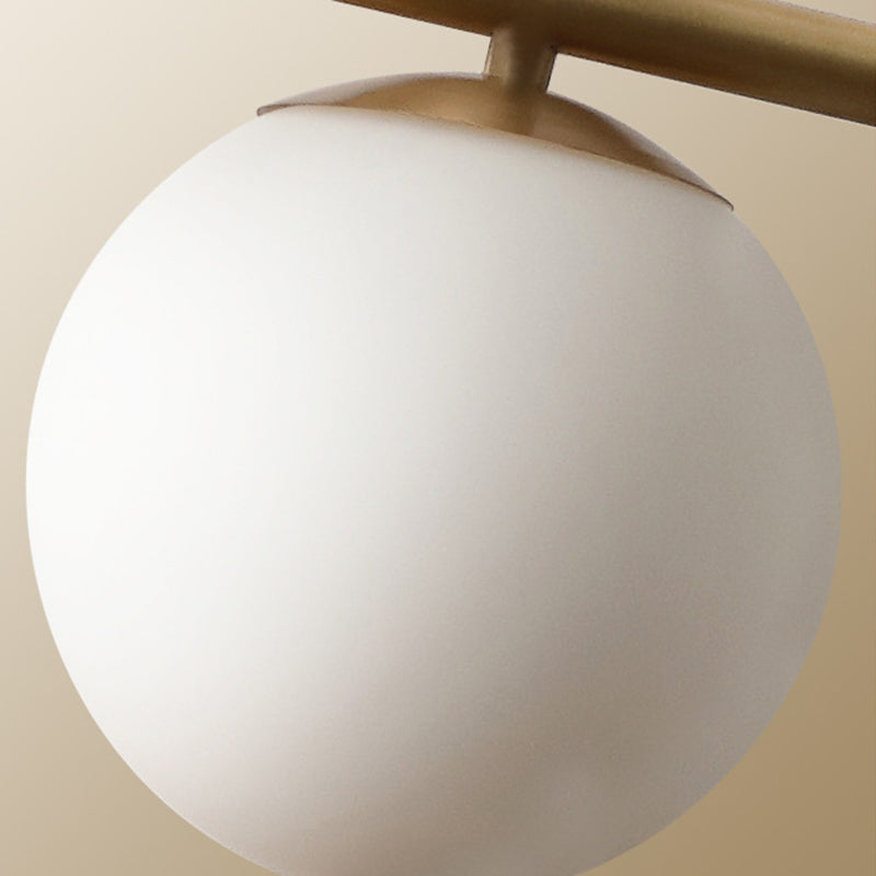 Ball Shape Glass Chandelier Modern Style 7 Lights Island Ceiling Light in Gold