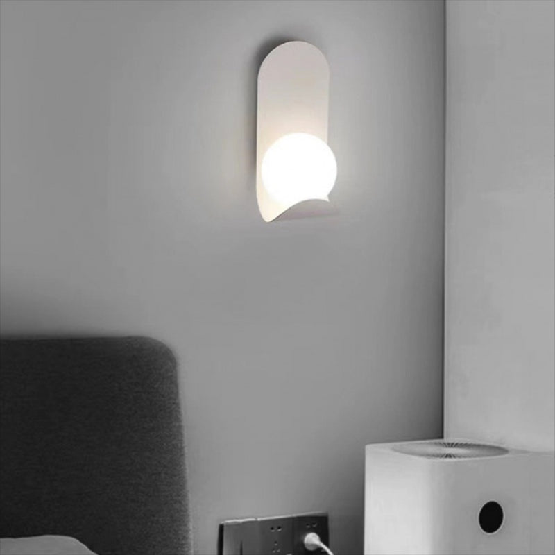 Ball Shape Metal Wall Light Modern Style 1 Light Wall Light Sconce