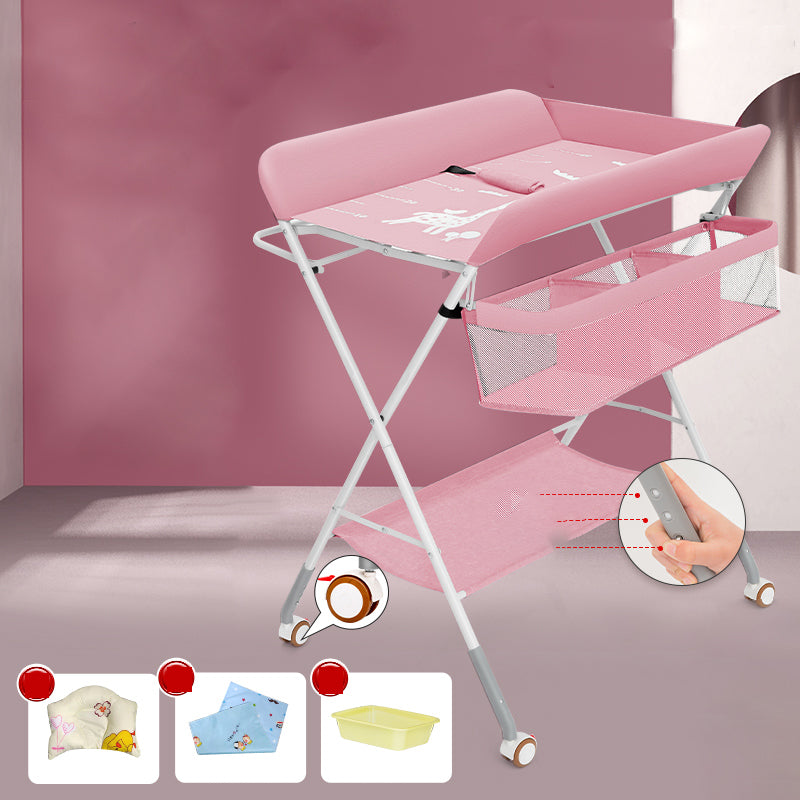 Flat Top Baby Changing Table Portable Changing Table with Safety Rails