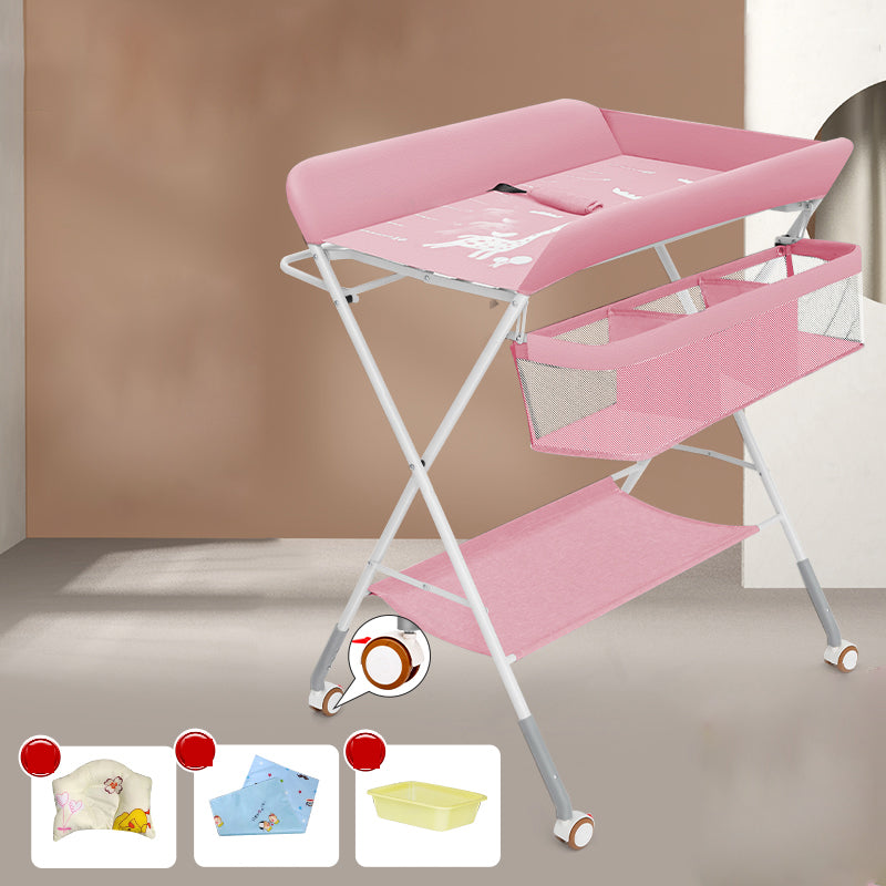 Flat Top Baby Changing Table Portable Changing Table with Safety Rails
