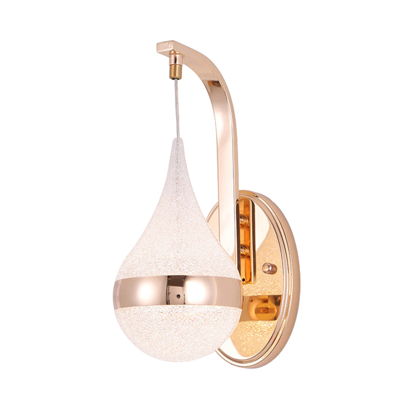 Acryl Waterdrop Wandlamp Modernisme Modernisme LED Wand SCONCE LAMP MET GOUD ACHTERPLATE