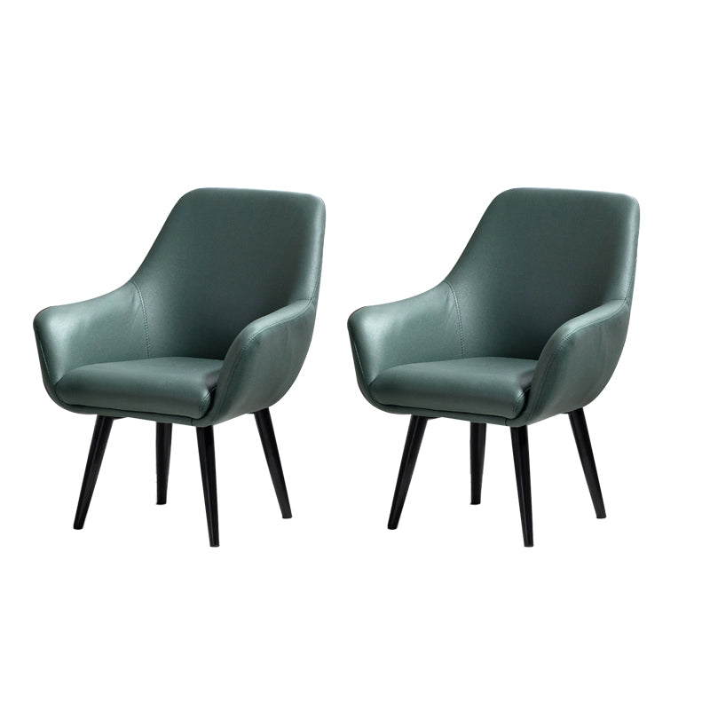 Fixed Back Lounge Chair Solid Color Barrel Chair with Black Legs