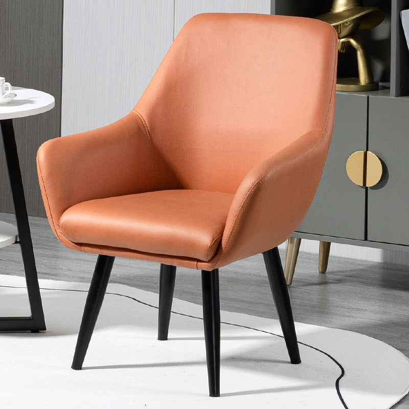 Fixed Back Lounge Chair Solid Color Barrel Chair with Black Legs