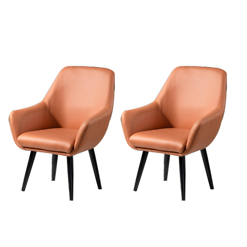 Fixed Back Lounge Chair Solid Color Barrel Chair with Black Legs