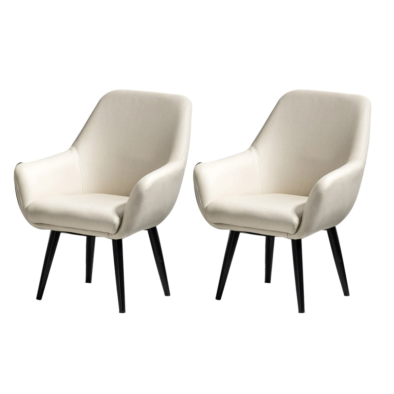 Fixed Back Lounge Chair Solid Color Barrel Chair with Black Legs