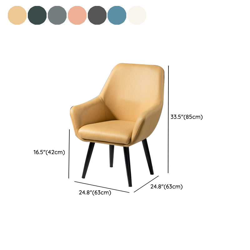 Fixed Back Lounge Chair Solid Color Barrel Chair with Black Legs
