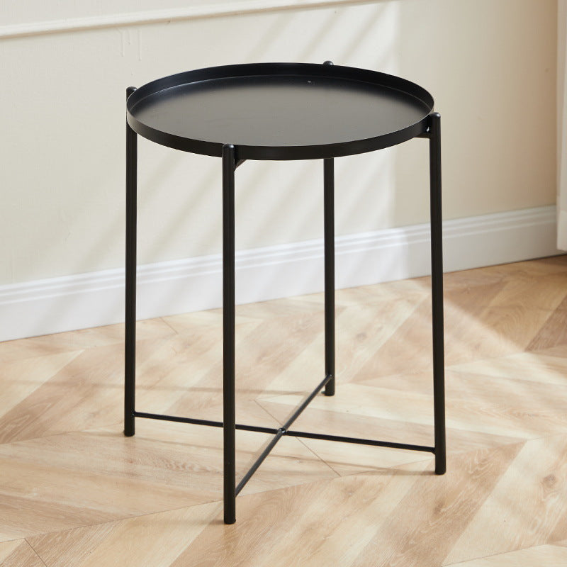 Contemporary Metal Accent Table Nightstand Antique Finish Nightstand