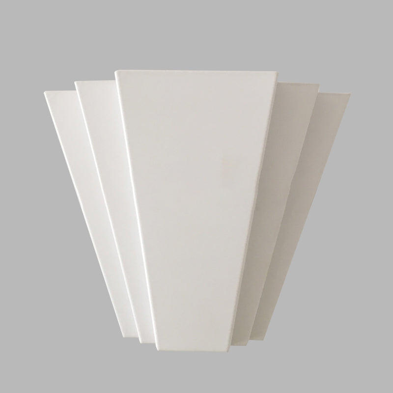 White Sector Flush Wall Sconce Contemporary LED Iron Wall Mounted Light in White/Warm Light