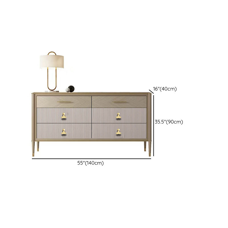 Modern Horizontal Combo Dresser Wood Storage Dresser for Bedroom