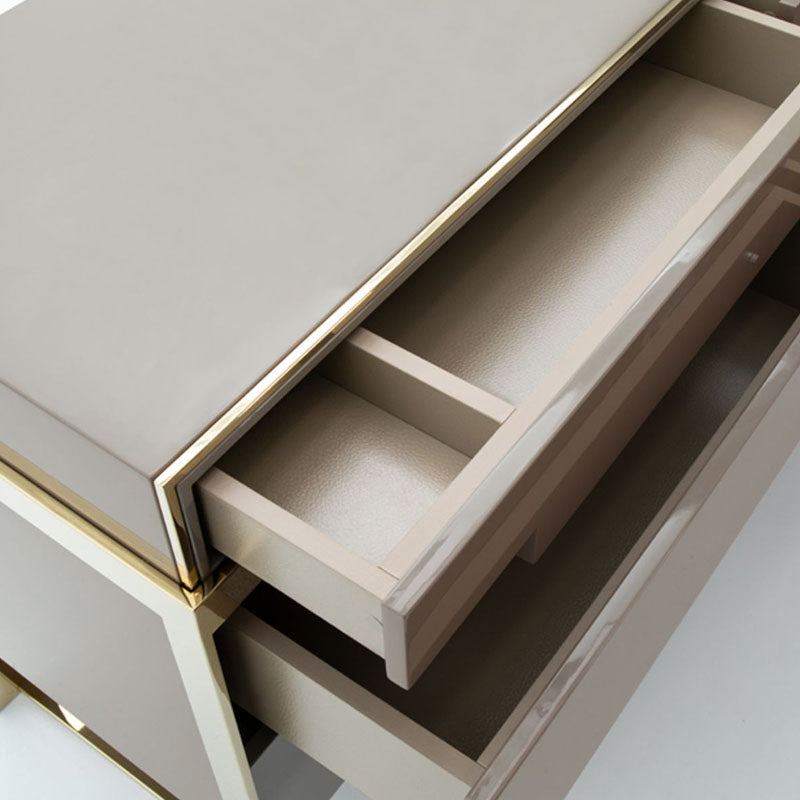 Modern Storage Double Dresser White/Gray Wood Dresser Drawers for Home