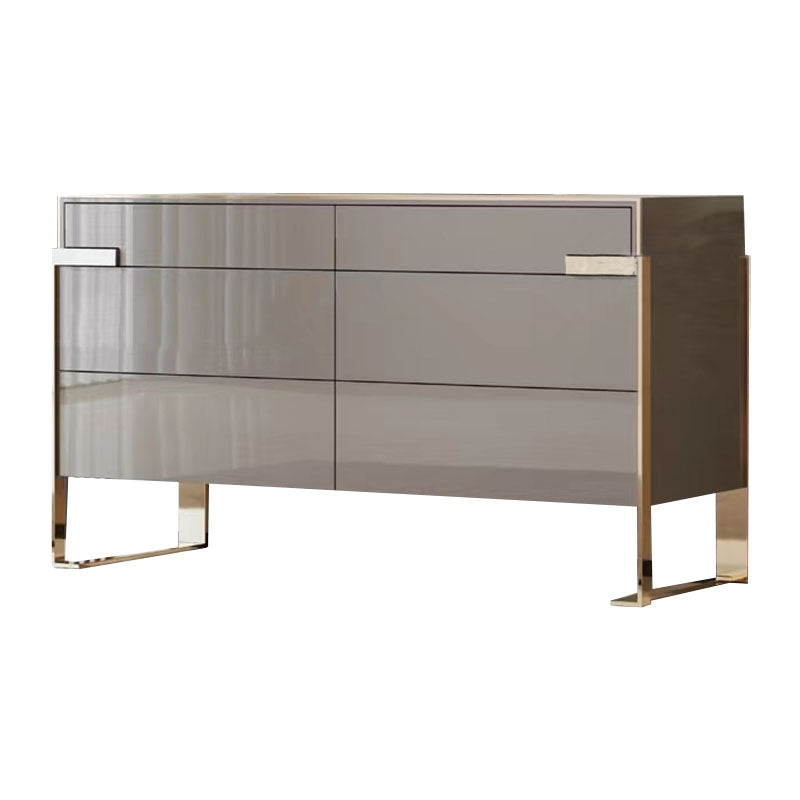 Modern Storage Double Dresser White/Gray Wood Dresser Drawers for Home