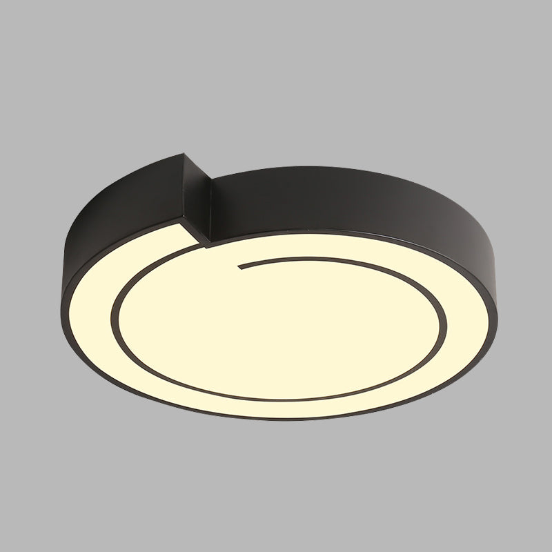 White/Black Round Ceiling Flush Minimalist 18"/21.5" W LED Metal Flush Mount Fixture in Warm/White Light