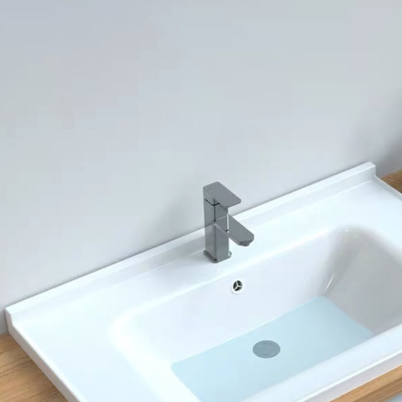 Modern Bathroom Sink Porcelain with Overflow Drop-in Bathroom Sink(Not Included Faucet)