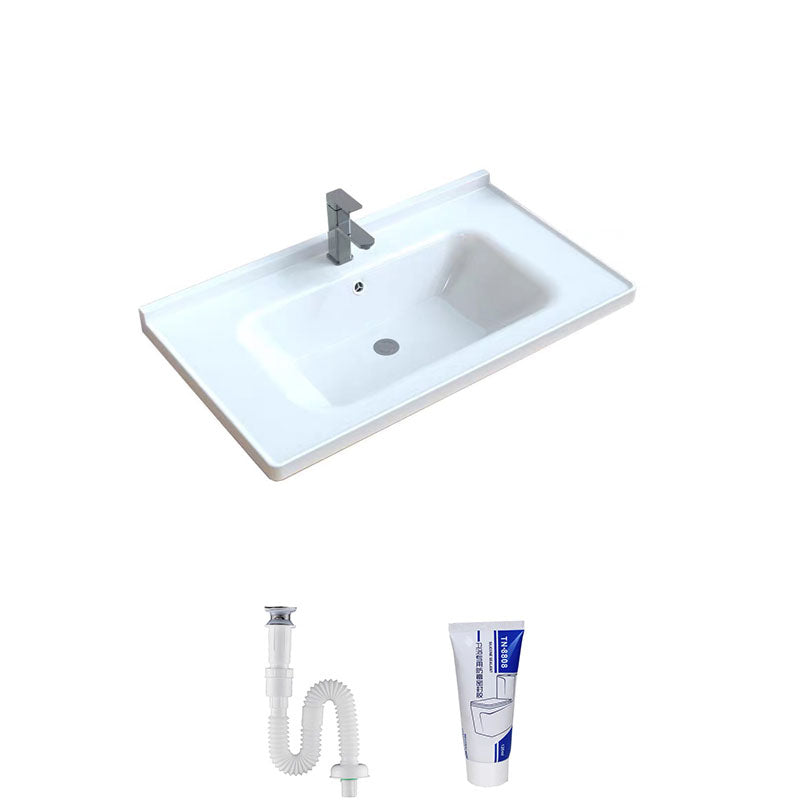Modern Bathroom Sink Porcelain with Overflow Drop-in Bathroom Sink(Not Included Faucet)