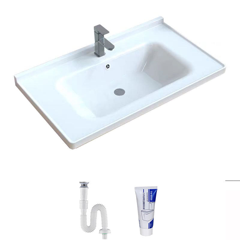 Modern Bathroom Sink Porcelain with Overflow Drop-in Bathroom Sink(Not Included Faucet)
