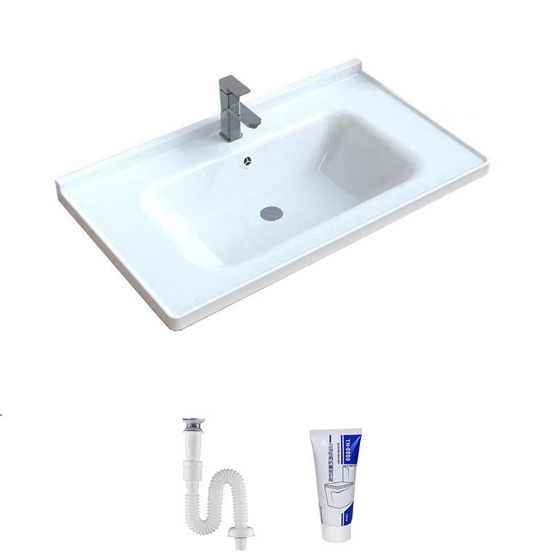 Modern Bathroom Sink Porcelain with Overflow Drop-in Bathroom Sink(Not Included Faucet)
