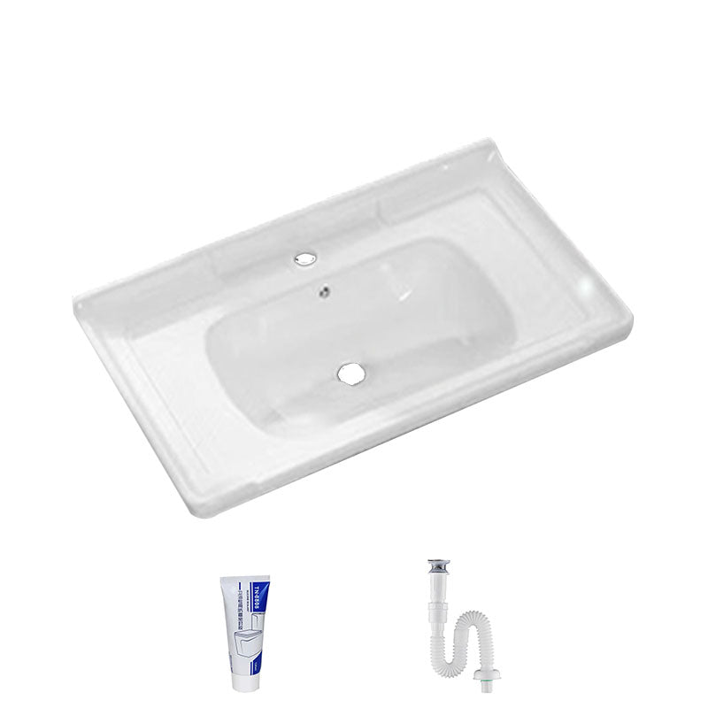 Modern Bathroom Sink Porcelain with Overflow Drop-in Bathroom Sink(Not Included Faucet)