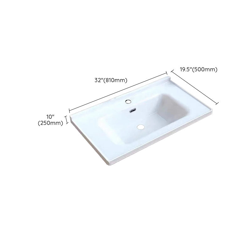 Modern Bathroom Sink Porcelain with Overflow Drop-in Bathroom Sink(Not Included Faucet)