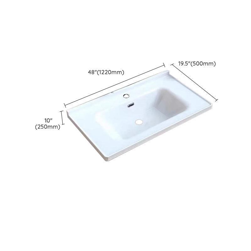 Modern Bathroom Sink Porcelain with Overflow Drop-in Bathroom Sink(Not Included Faucet)
