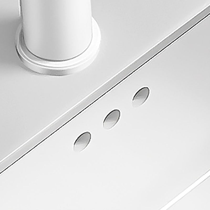 Modern Undermount Bathroom Sink Porcelain with Overflow and Faucet Basin Sink