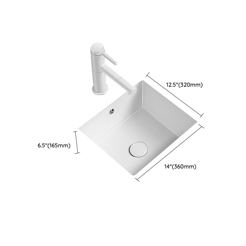 Modern Undermount Bathroom Sink Porcelain with Overflow and Faucet Basin Sink