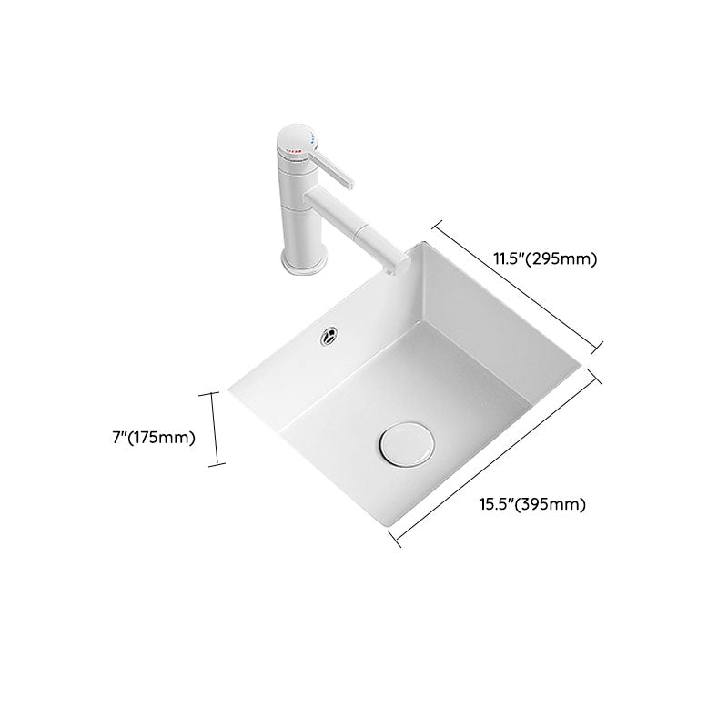 Modern Undermount Bathroom Sink Porcelain with Overflow and Faucet Basin Sink