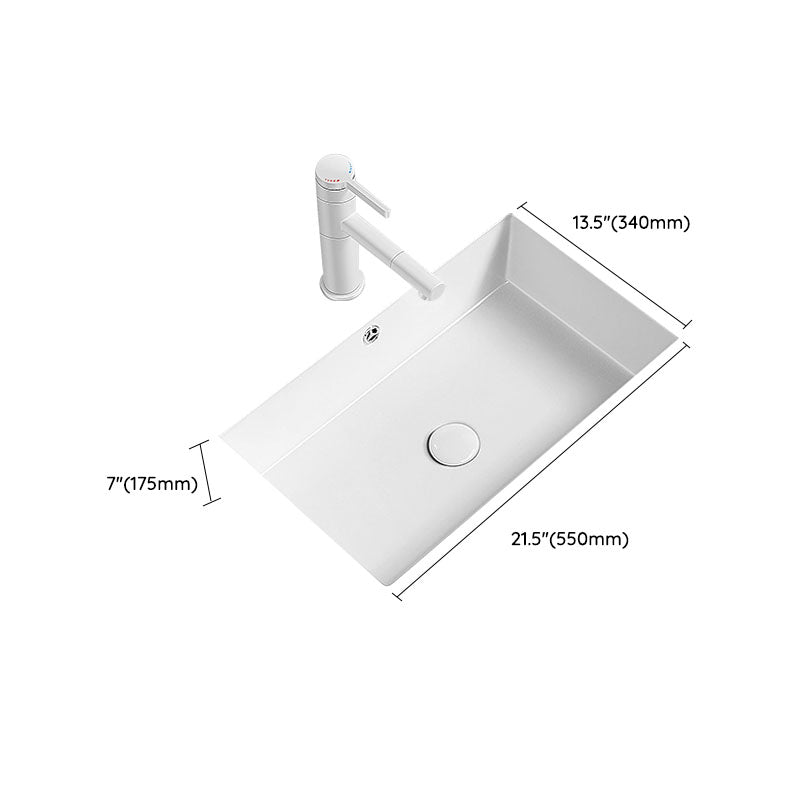 Modern Undermount Bathroom Sink Porcelain with Overflow and Faucet Basin Sink