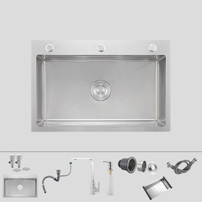 Soundproof Kitchen Sink Overflow Hole Design Kitchen Sink with Basket Strainer