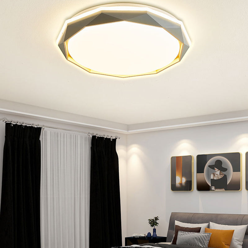 Geometric Flush Mount Fixture Contemporary Metal 2 Lights Flush Light