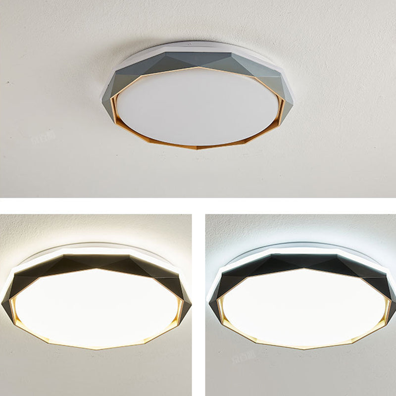 Geometric Flush Mount Fixture Contemporary Metal 2 Lights Flush Light
