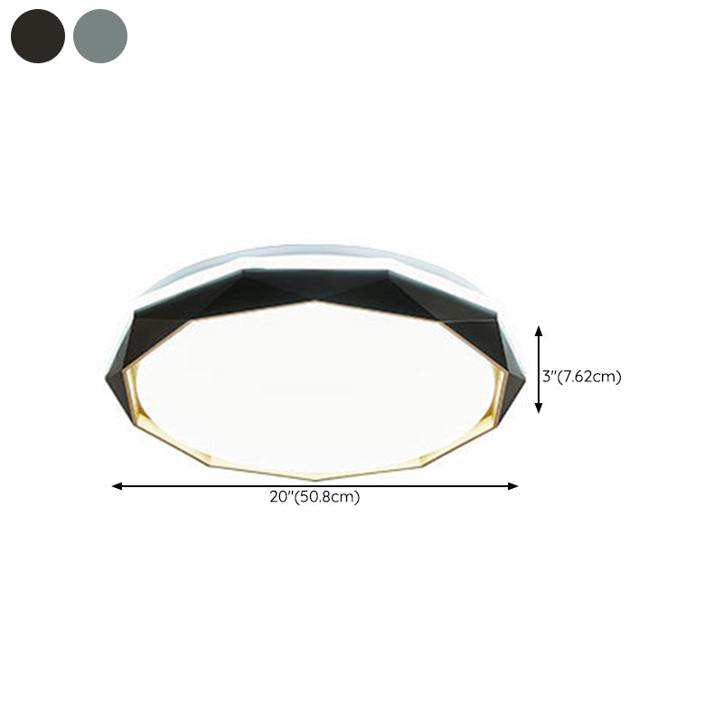 Geometric Flush Mount Fixture Contemporary Metal 2 Lights Flush Light