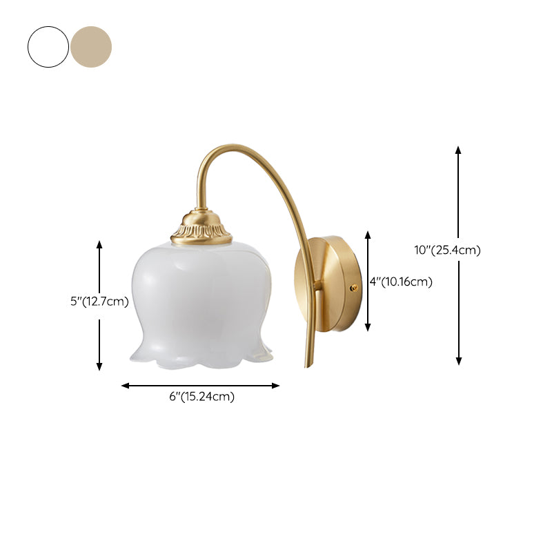 Solid Brass and Resin Wall Sconce in Gold & White 1 - Light Wall Lighting