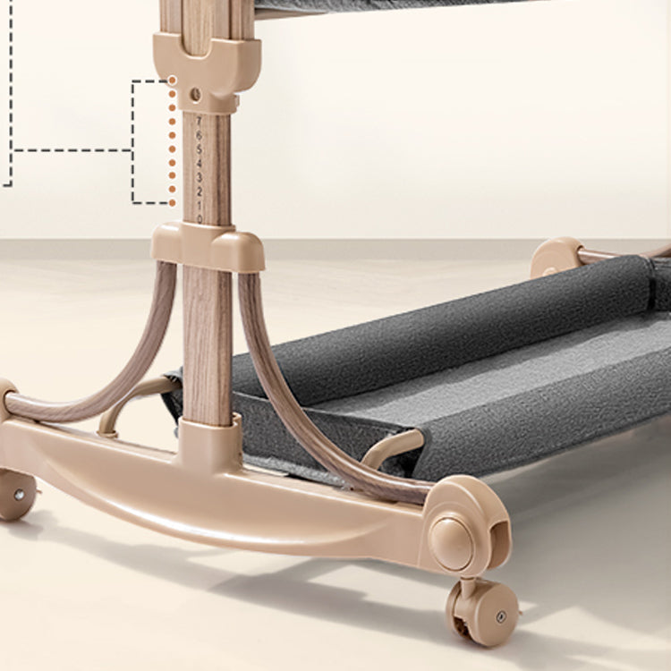 Metal Rectangle Bedside Crib Gliding Folding Crib Cradle for Baby and Toddler