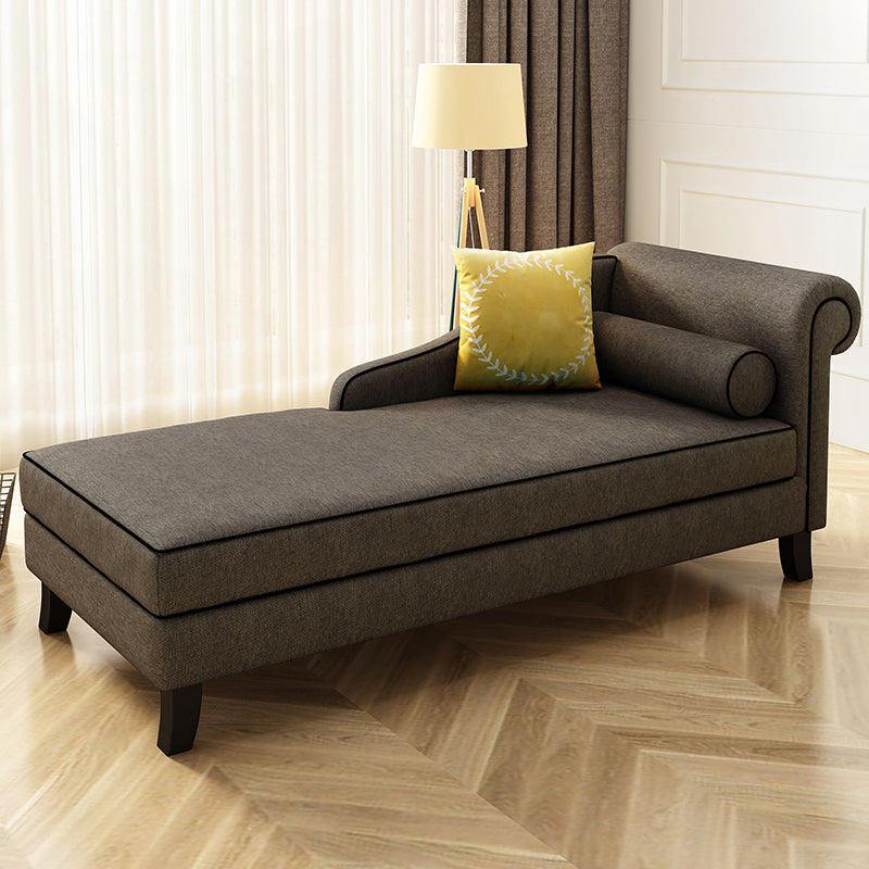 Upholstered One Armed Accent Chair Modern Recessed Arms Chaise