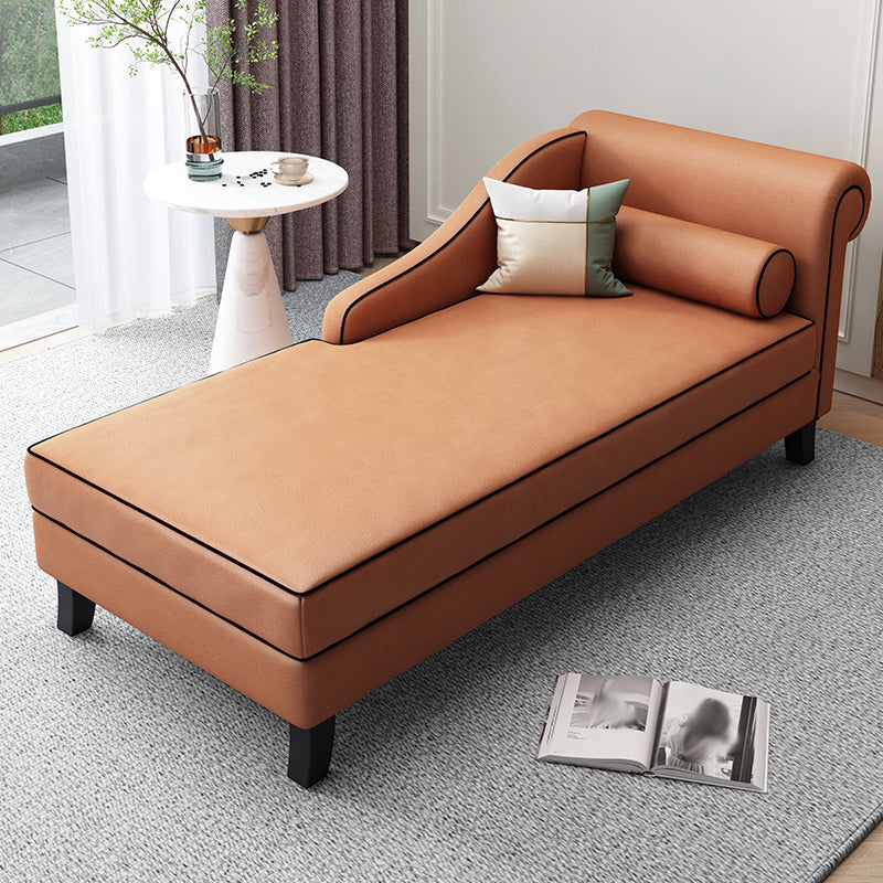 Upholstered One Armed Accent Chair Modern Recessed Arms Chaise