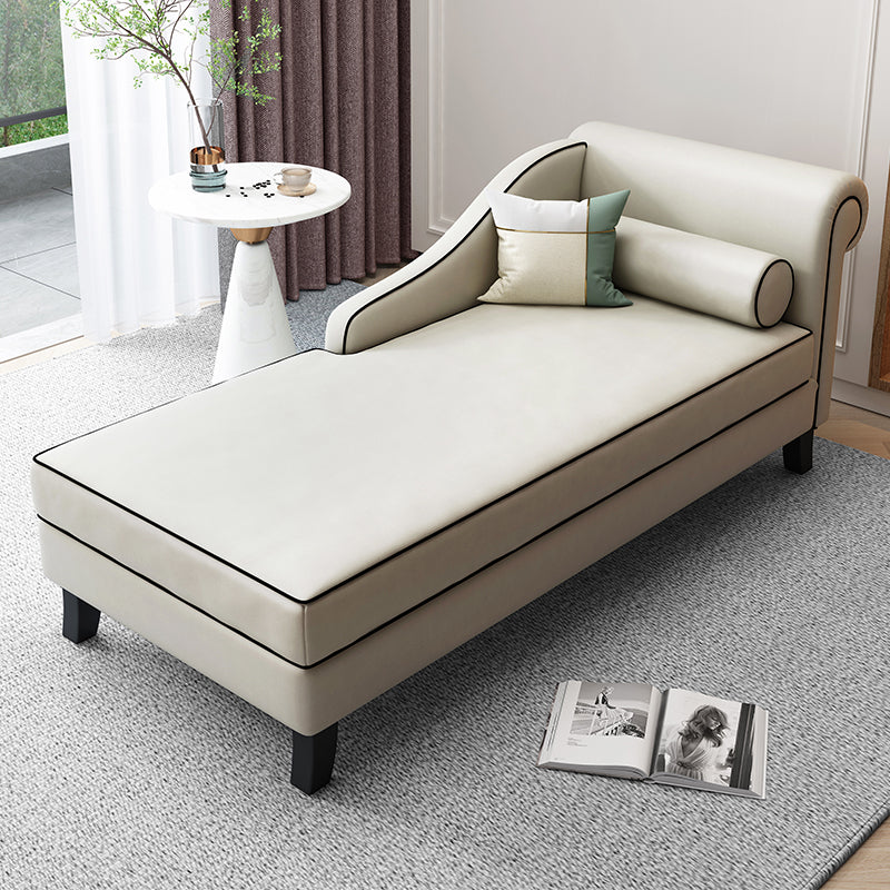 Upholstered One Armed Accent Chair Modern Recessed Arms Chaise