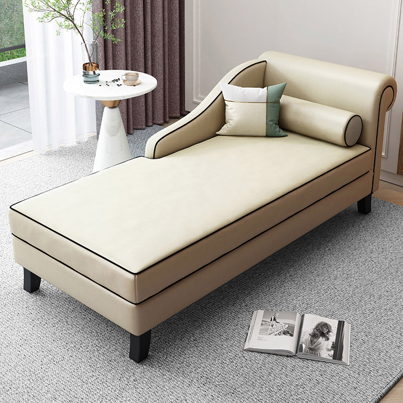 Upholstered One Armed Accent Chair Modern Recessed Arms Chaise