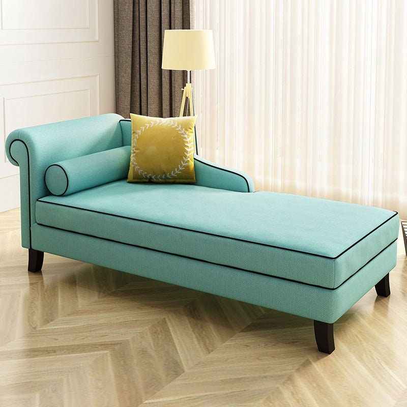 Upholstered One Armed Accent Chair Modern Recessed Arms Chaise