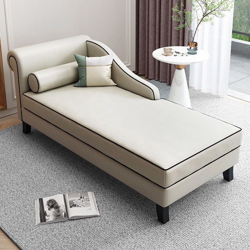 Upholstered One Armed Accent Chair Modern Recessed Arms Chaise