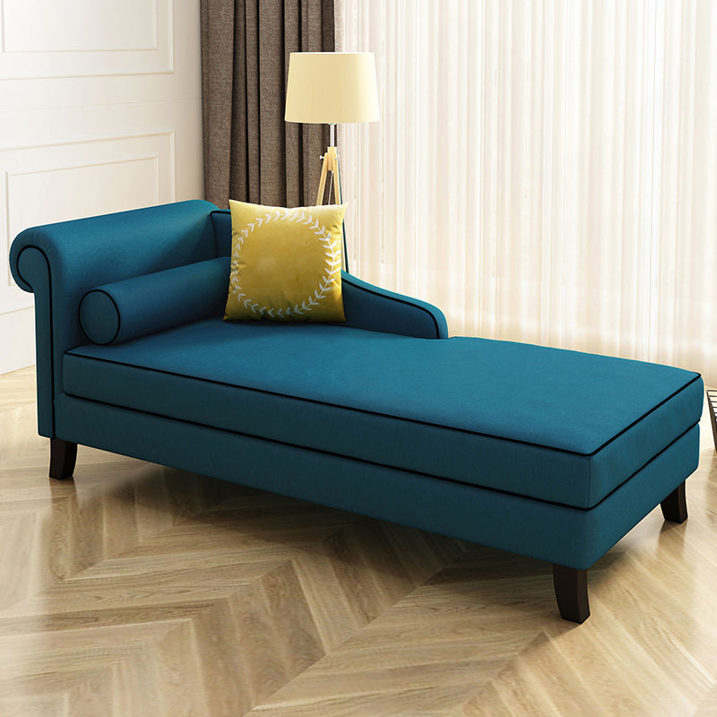 Upholstered One Armed Accent Chair Modern Recessed Arms Chaise