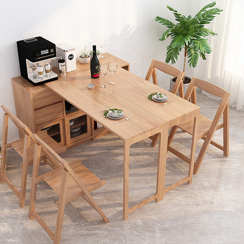 Adjustable Dining Table Wooden Dining Table for Dining Room with Drawer