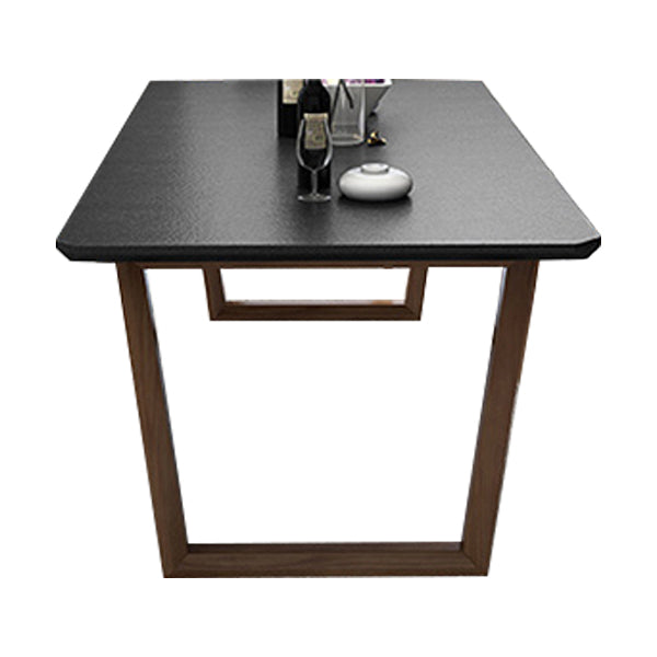 Industrial Stone Kitchen Dinner Table Rectangle Sled Base Dining Table