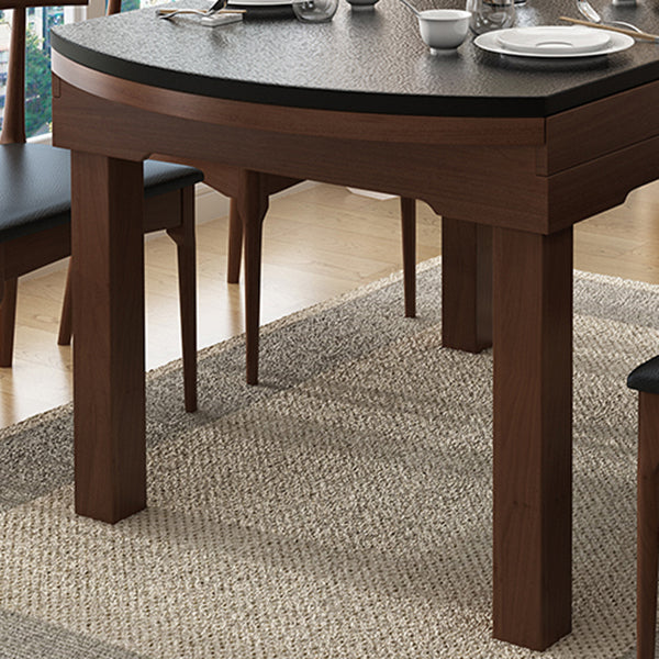 Contemporary Kitchen Dinner Table Extendable Wood Dining Table