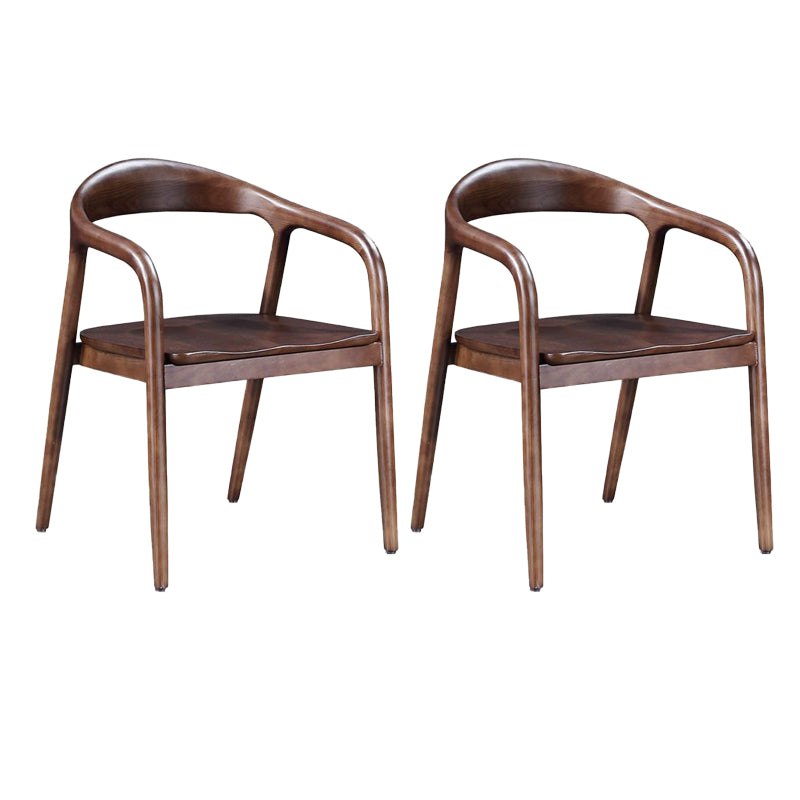 Contemporary Kitchen Dining Arm Chair Open Back Rubberwood Chair