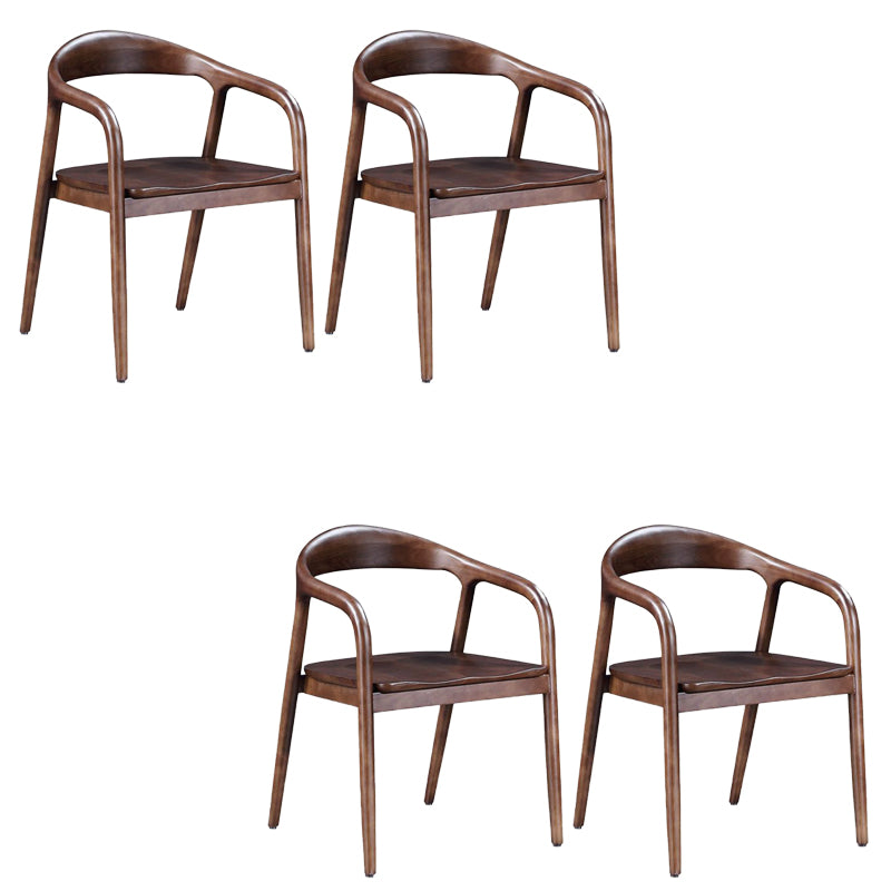 Contemporary Kitchen Dining Arm Chair Open Back Rubberwood Chair