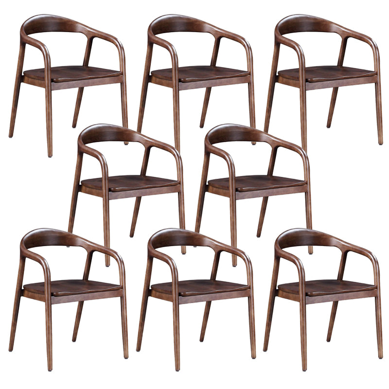Contemporary Kitchen Dining Arm Chair Open Back Rubberwood Chair