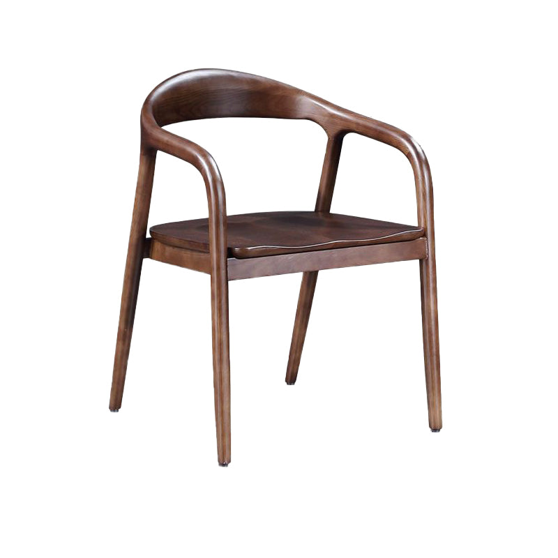 Contemporary Kitchen Dining Arm Chair Open Back Rubberwood Chair