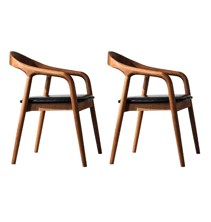 Contemporary Kitchen Dining Arm Chair Open Back Rubberwood Chair